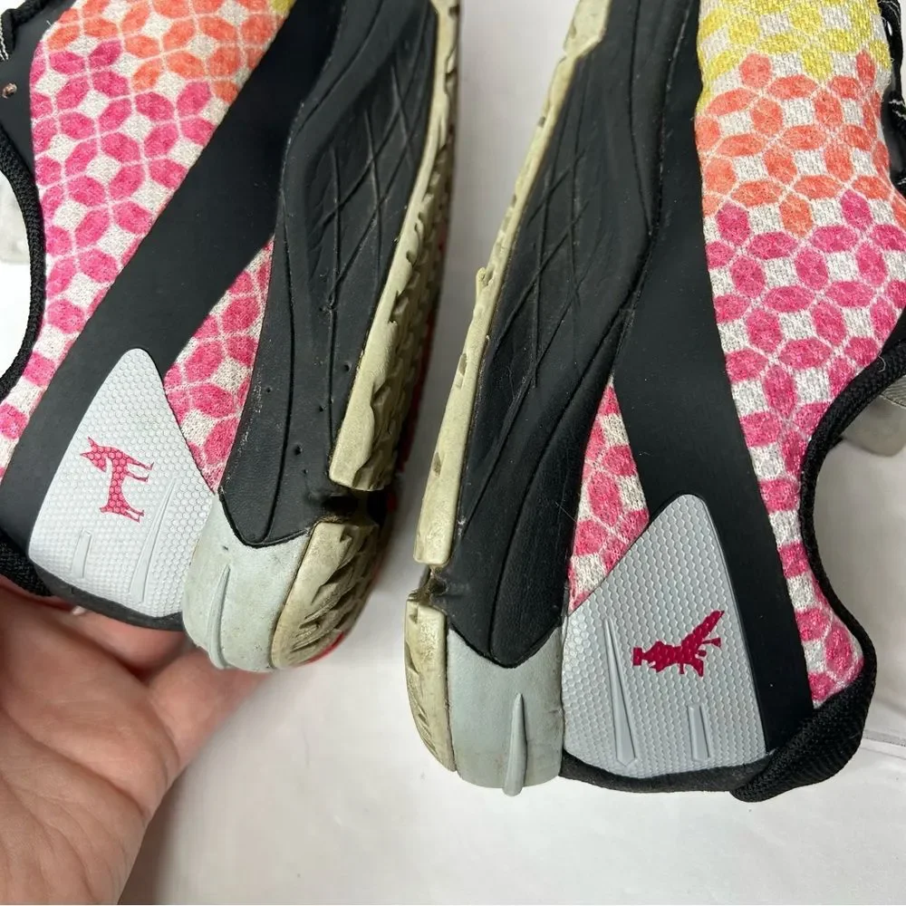 Merrell Pink and Yellow Athletic Shoes with Geometric Pattern 9